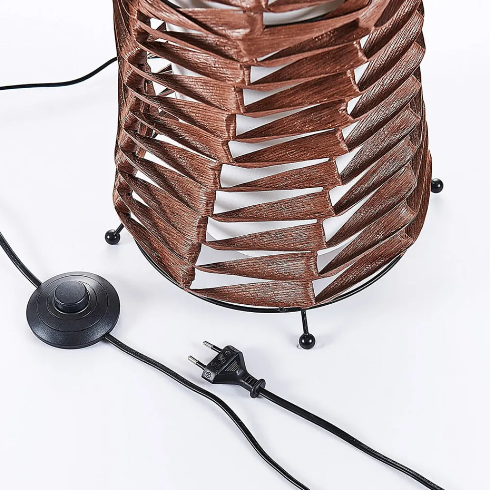Lindby Gang|Gulvlamper > gulvlampe Joas, 110 cm, papir, tekstil, brun