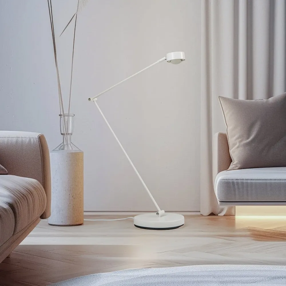 Lindby Arbejdsrum/Kontor|Gulvlamper > gulvlampe Jyla, hvid, linse, 4200K, GX53, jern