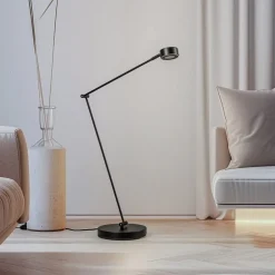 Lindby Gulvlamper > gulvlampe Jyla, sort, 2700K, GX53, jern