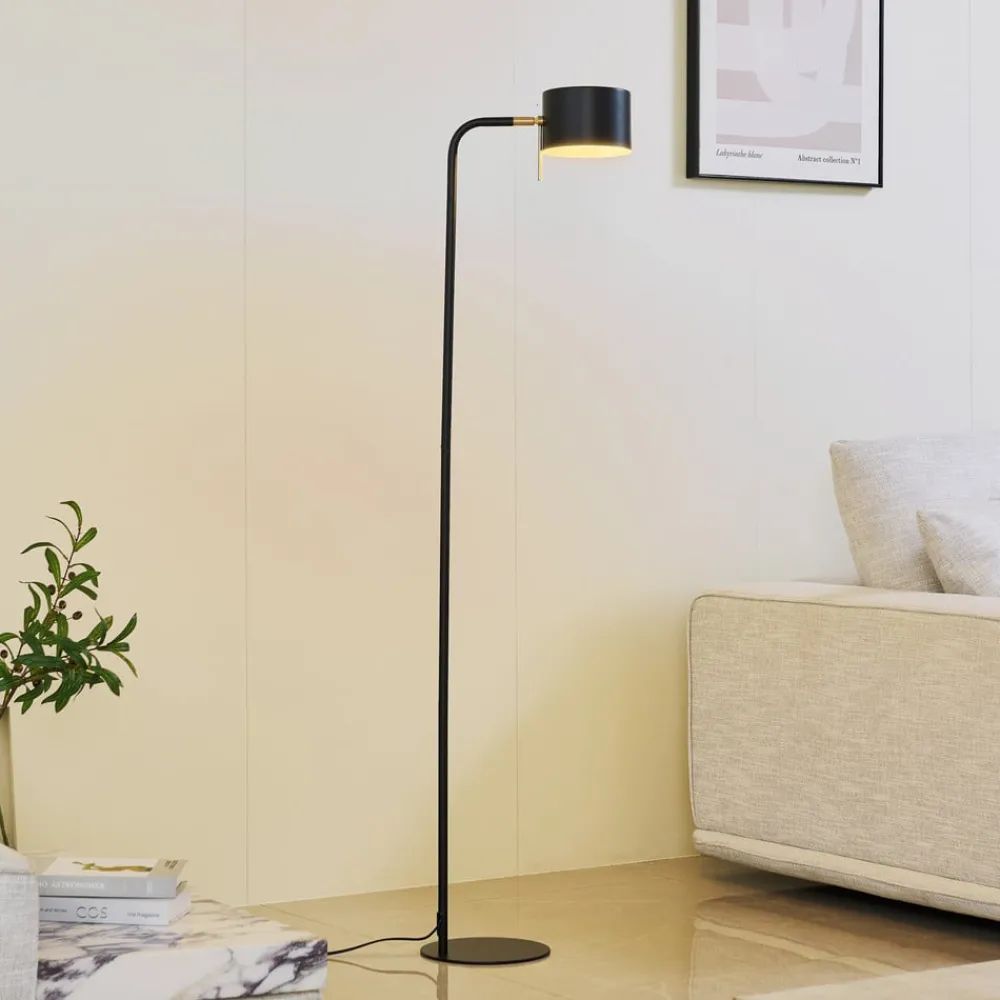 Lindby Gulvlamper > gulvlampe Kaida, sort, metal