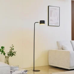 Lindby Gulvlamper > gulvlampe Kaida, sort, metal