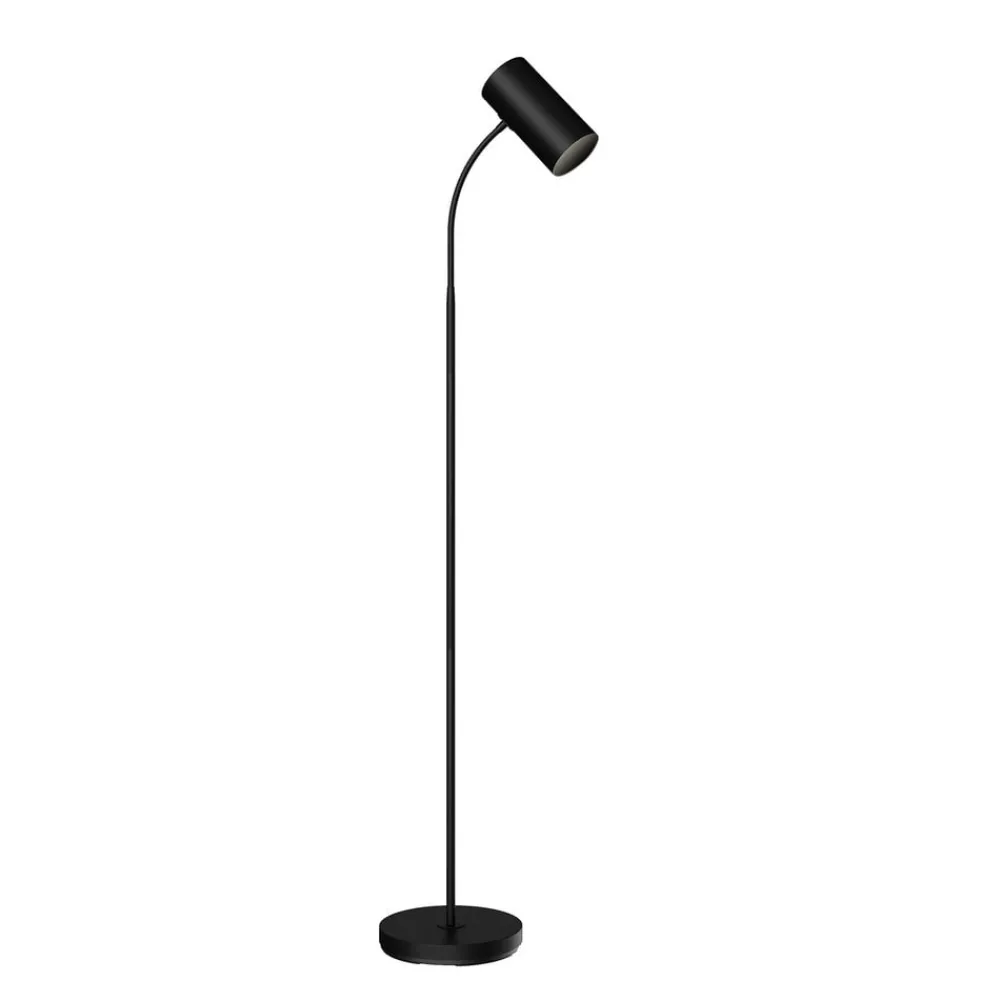 Gulvlamper|Gulvlamper ^ Lindby gulvlampe Karoli, sort, 156 cm, metal, fleksibel arm