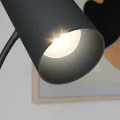 Gulvlamper|Gulvlamper ^ Lindby gulvlampe Karoli, sort, 156 cm, metal, fleksibel arm