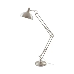 Arbejdsrum/Kontor|Gulvlamper ^ Lindby gulvlampe Leia, sølv, metal, 180 cm, drejelig, E27
