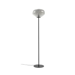 Lindby Gulvlamper|Gulvlamper > Gulvlampe Lelia, røggrå, glas, metal, 150 cm
