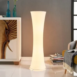 Lindby Pendellamper|Gulvlamper > gulvlampe Liana, højde 123 cm, hvid, tekstil