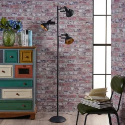 Lindby Pendellamper|Gulvlamper > gulvlampe Lilly, sort, metal, 170 cm, E14