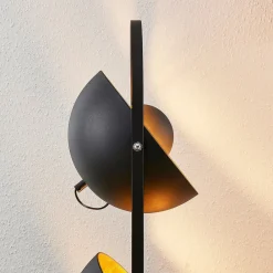 Lindby Gulvlamper|Gulvlamper > gulvlampe Muriel, 3 lyskilder, sort/guld, metal