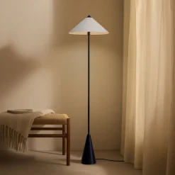Gang|Gulvlamper ^ Lindby gulvlampe Norvik, højde 150 cm, sort/grå, metal