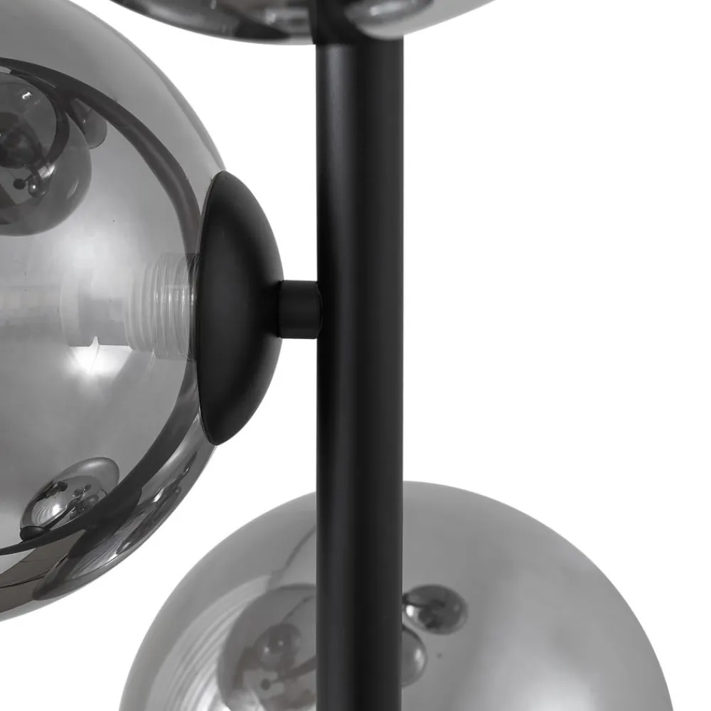 Pendellamper|Gulvlamper ^ Lindby gulvlampe Orbelia, sort, 5 lyskilder, glas