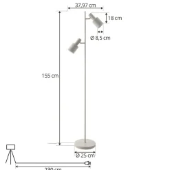 Lindby Arbejdsrum/Kontor|Gulvlamper > gulvlampe Ovelia, beige, metal, E27