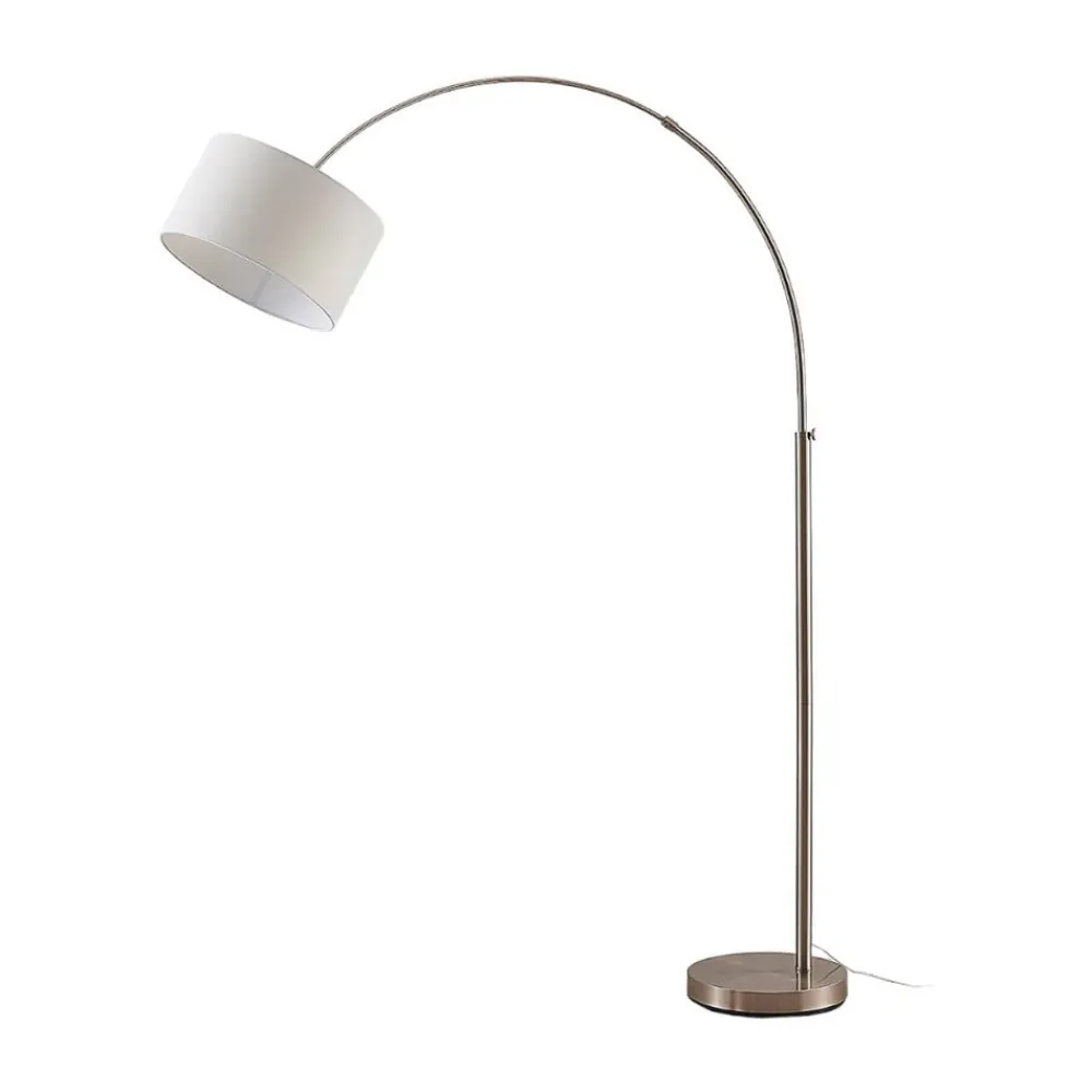 Lindby Pendellamper|Gulvlamper > gulvlampe Railyn, hvid, stof, 200 cm, E27