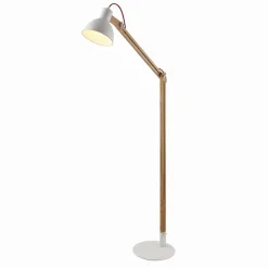 Lindby Arbejdsrum/Kontor|Pendellamper > gulvlampe Shivanja, træ, justerbar, 146 cm, E27