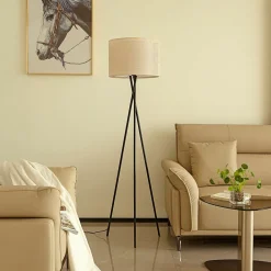 Gulvlamper|Gulvlamper ^ Lindby gulvlampe Soula, Ø 40 cm, beige, plast, E27