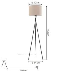 Gulvlamper|Gulvlamper ^ Lindby gulvlampe Soula, Ø 40 cm, beige, plast, E27
