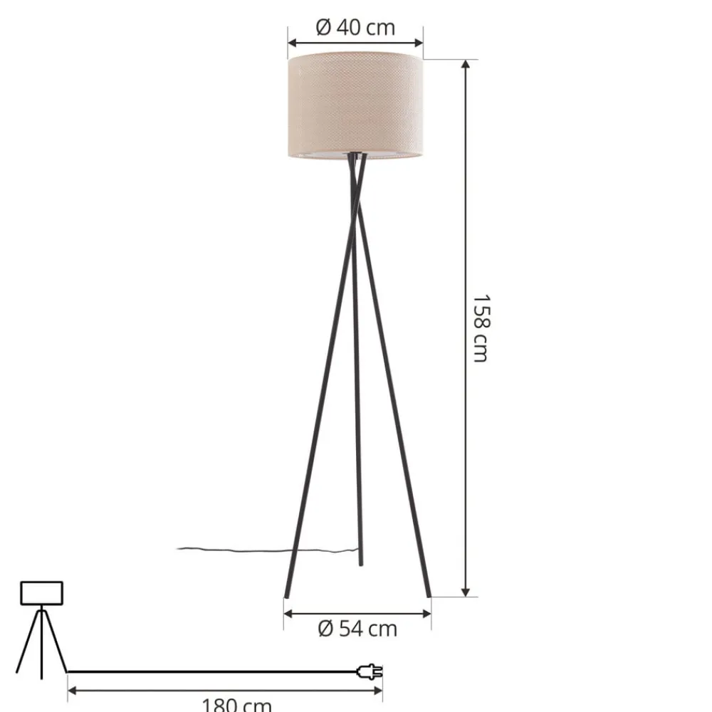 Gulvlamper|Gulvlamper ^ Lindby gulvlampe Soula, Ø 40 cm, beige, plast, E27