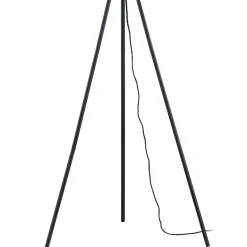 Lindby Gulvlamper|Gulvlamper > gulvlampe Tamira, sort, rattan, 143 cm høj, E27