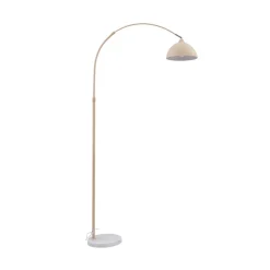 Lindby Gulvlamper|Gulvlamper > Gulvlampe Tonka, beige, metal/marmor, 180 cm, E27