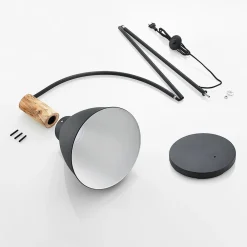 Lindby Pendellamper|Gulvlamper > gulvlampe Trebale, sort, træ, 154 cm, E27