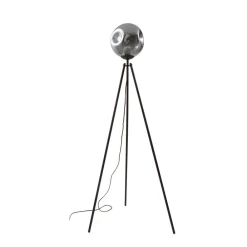 Lindby Gulvlamper|Gulvlamper > gulvlampe Valentina, E27, røggrå, glas, 150 cm