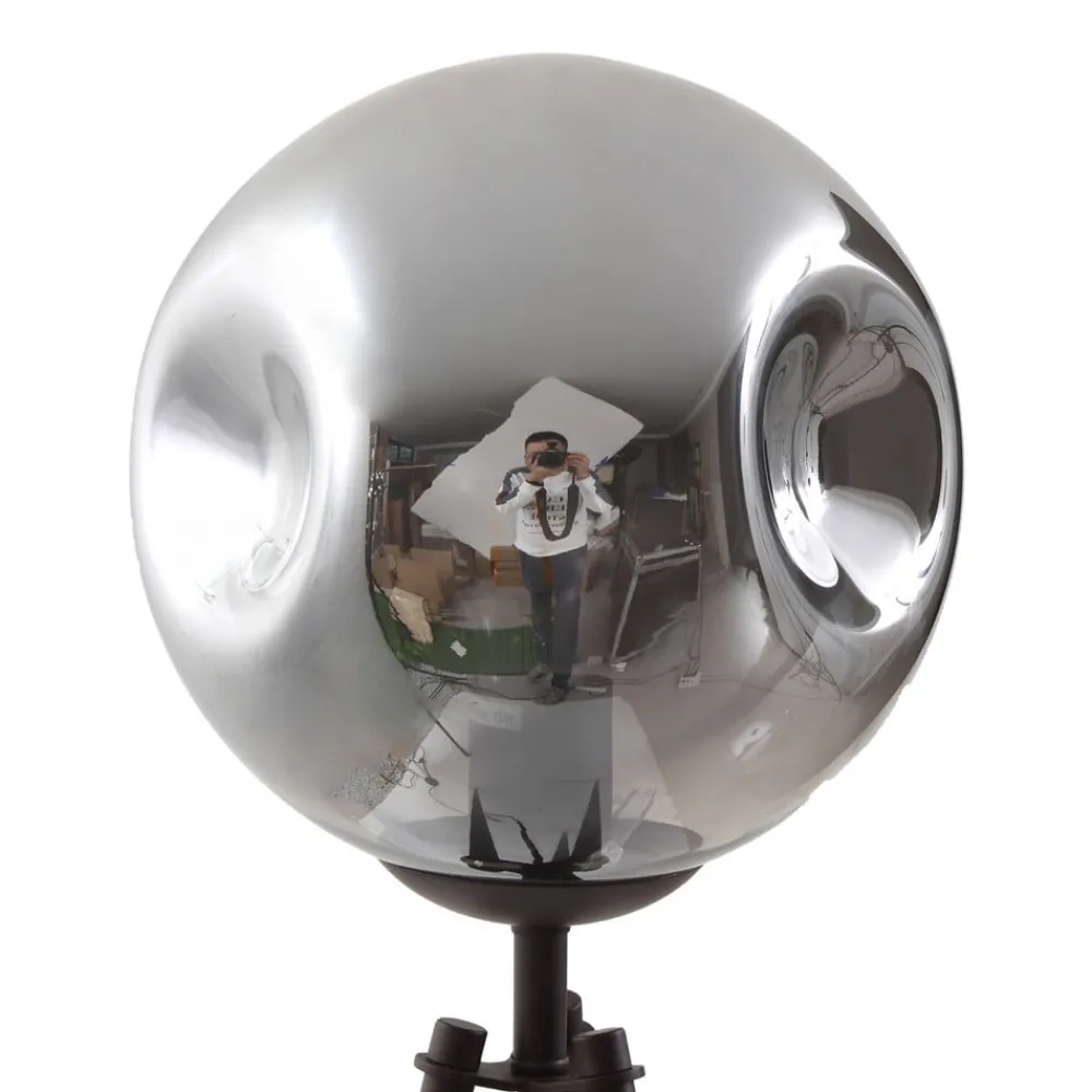 Lindby Gulvlamper|Gulvlamper > gulvlampe Valentina, E27, røggrå, glas, 150 cm