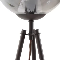 Lindby Gulvlamper|Gulvlamper > gulvlampe Valentina, E27, røggrå, glas, 150 cm