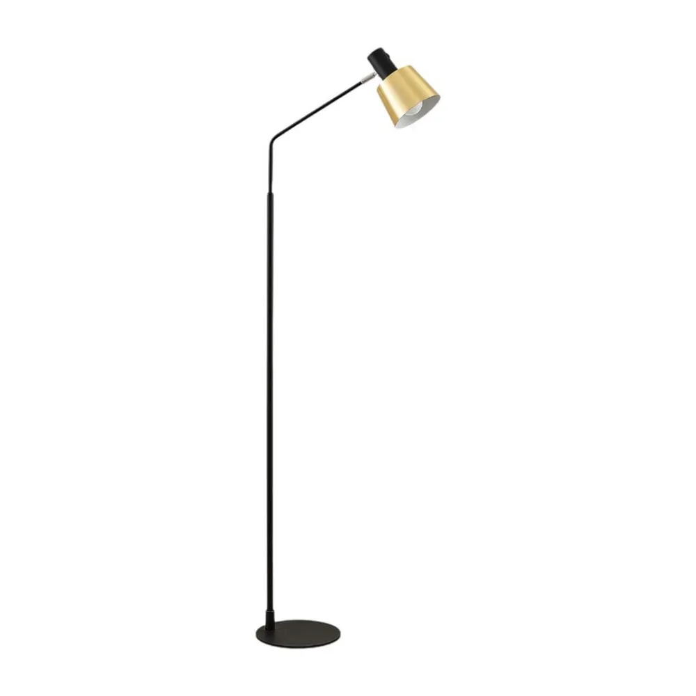 Lindby Gulvlamper|Gulvlamper > gulvlampe Vlada, 144 cm, messing, sort, metal