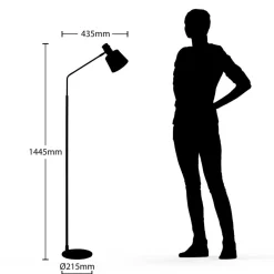Lindby Gulvlamper|Gulvlamper > gulvlampe Vlada, 144 cm, messing, sort, metal
