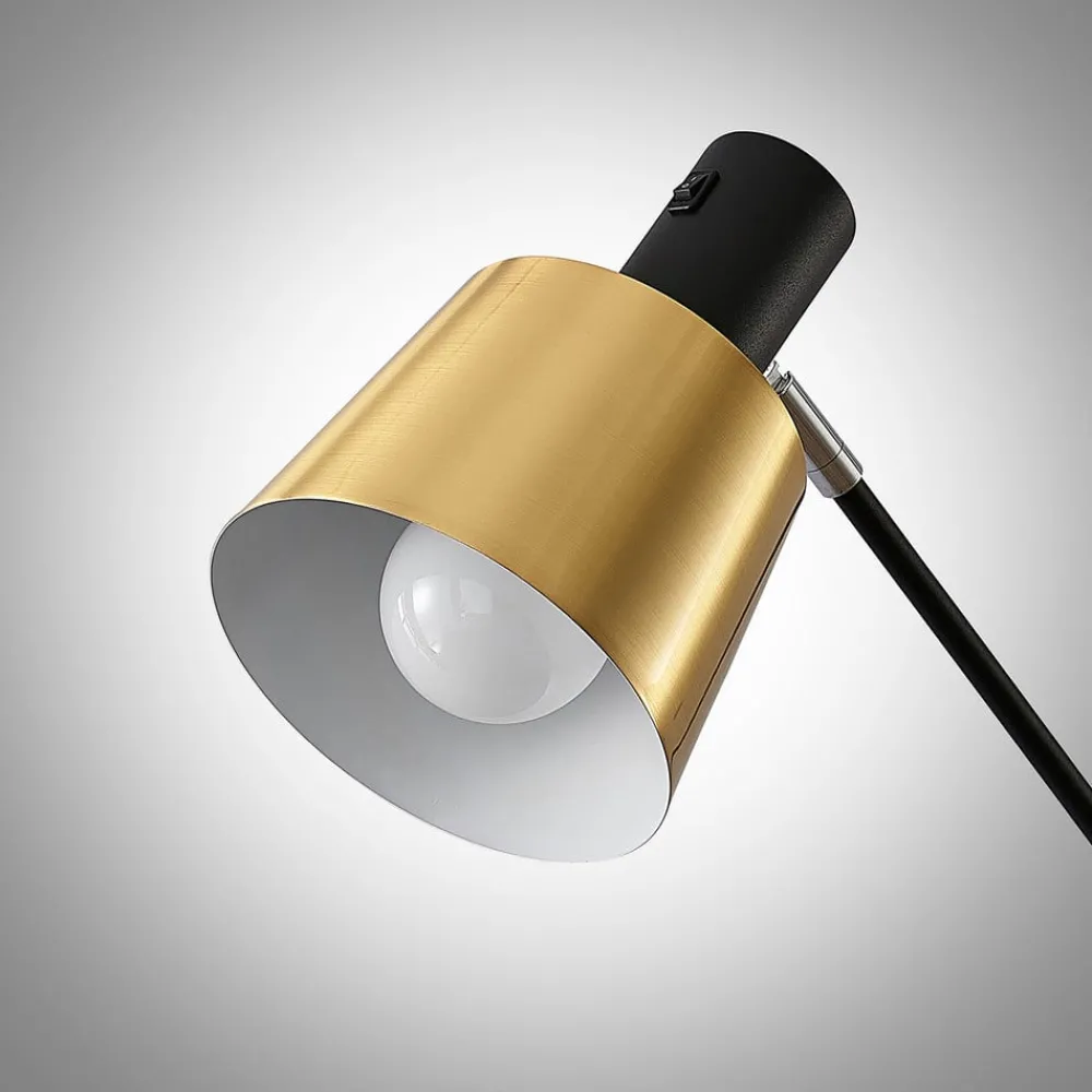 Lindby Gulvlamper|Gulvlamper > gulvlampe Vlada, 144 cm, messing, sort, metal