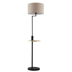 Gang|Gulvlamper ^ Lindby gulvlampe Zinia, sort, hylde, USB-tilslutning