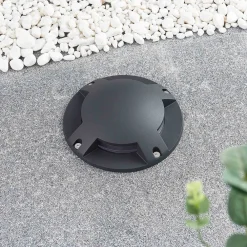 Lindby Nedgravet Udebelysning|Udendørs Spot > gulv-spotlight med LED Cormac, 4 lyskilder, Ø 21 cm, IP67