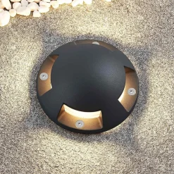 Lindby Terrassebelysning|Nedgravet Udebelysning > gulv-spotlight med LED Huban, 15 cm, 4 lyskilder, antracit
