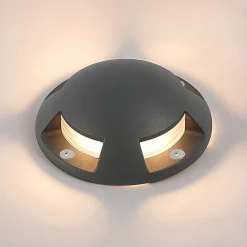 Lindby Terrassebelysning|Nedgravet Udebelysning > gulv-spotlight med LED Huban, 15 cm, 4 lyskilder, antracit