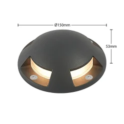 Lindby Terrassebelysning|Nedgravet Udebelysning > gulv-spotlight med LED Huban, 15 cm, 4 lyskilder, antracit