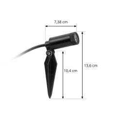 Lindby Udendørs Spot > Heath LED-lampe med jordspyd, 4 stk, sort