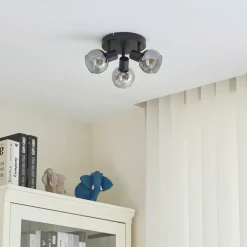 Lindby Spotlights|Loftlamper > Hedvig loftlampe, rund, sort, 3 lyskilder.