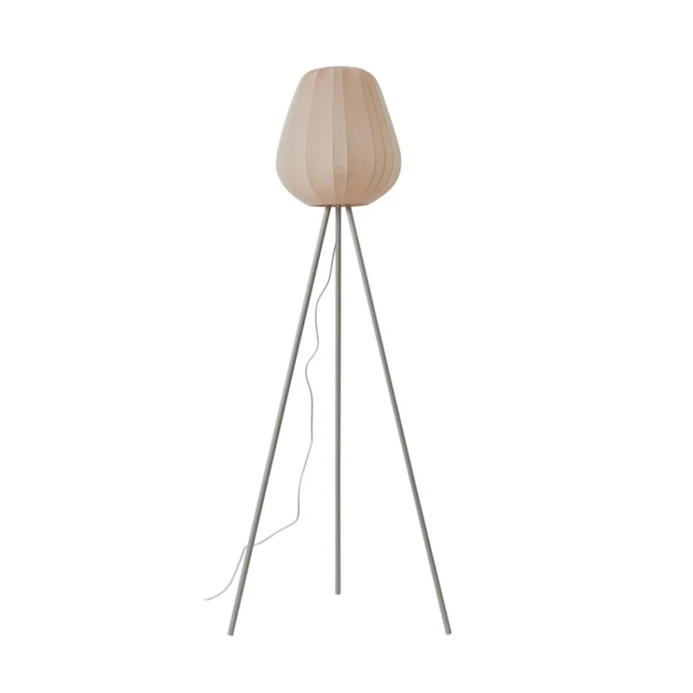 Lindby Gulvlamper > Helin gulvlampe, beige, tekstil, stativ, 144 cm, E27