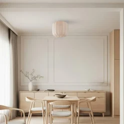 Lindby Gang|Loftlamper > Helin loftlampe, beige, stof, Ø 35 cm
