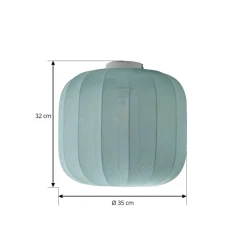 Lindby Loftlamper > Helin loftlampe, blå, stof, Ø 35 cm