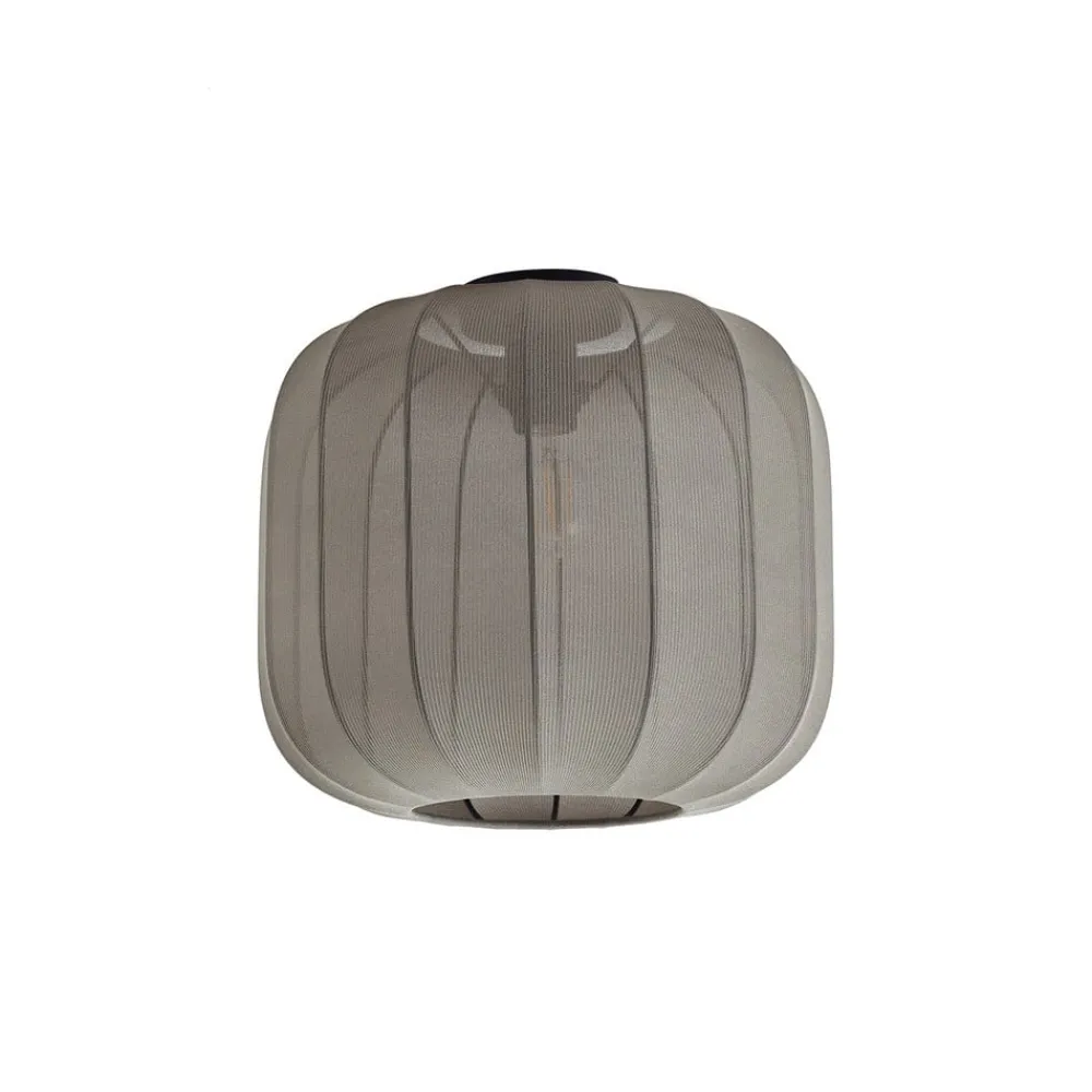 Loftlamper ^ Lindby Helin loftlampe, grå, stof, Ø 35 cm