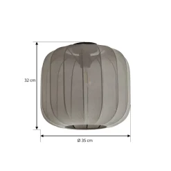 Loftlamper ^ Lindby Helin loftlampe, grå, stof, Ø 35 cm