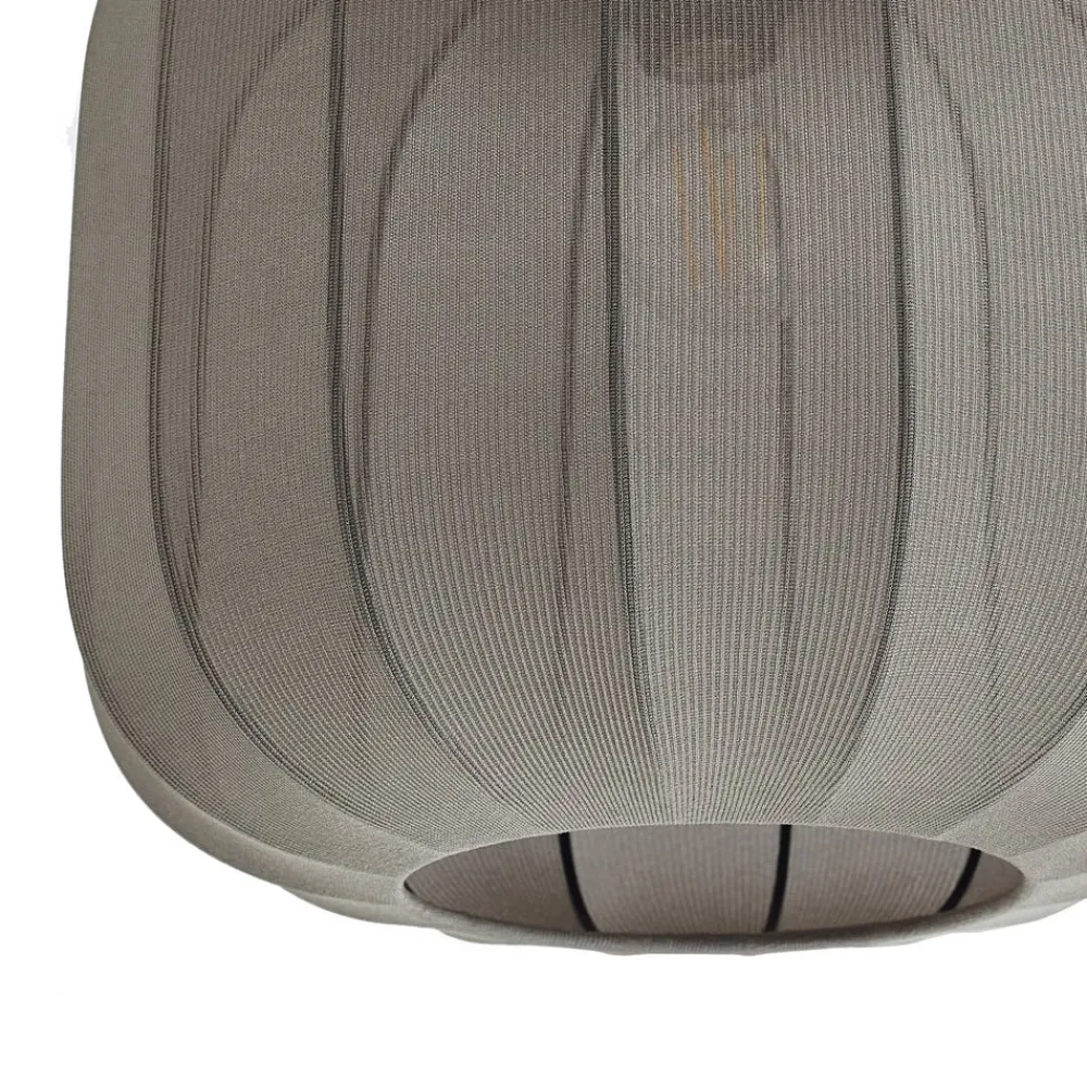 Loftlamper ^ Lindby Helin loftlampe, grå, stof, Ø 35 cm