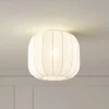 Gang|Loftlamper ^ Lindby Helin loftlampe, hvid, stof, Ø 35 cm