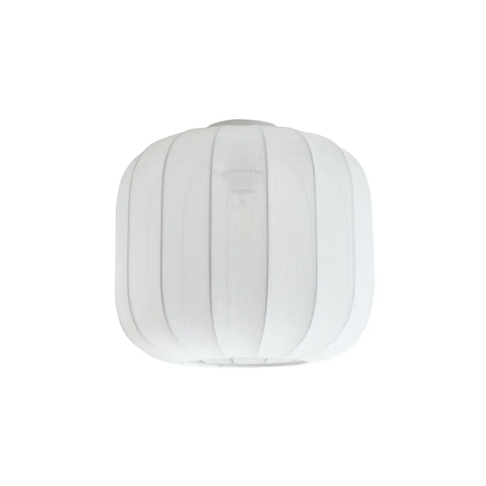 Gang|Loftlamper ^ Lindby Helin loftlampe, hvid, stof, Ø 35 cm