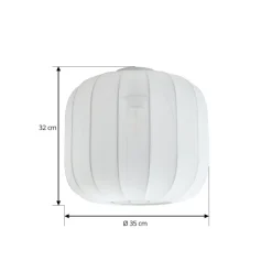 Gang|Loftlamper ^ Lindby Helin loftlampe, hvid, stof, Ø 35 cm