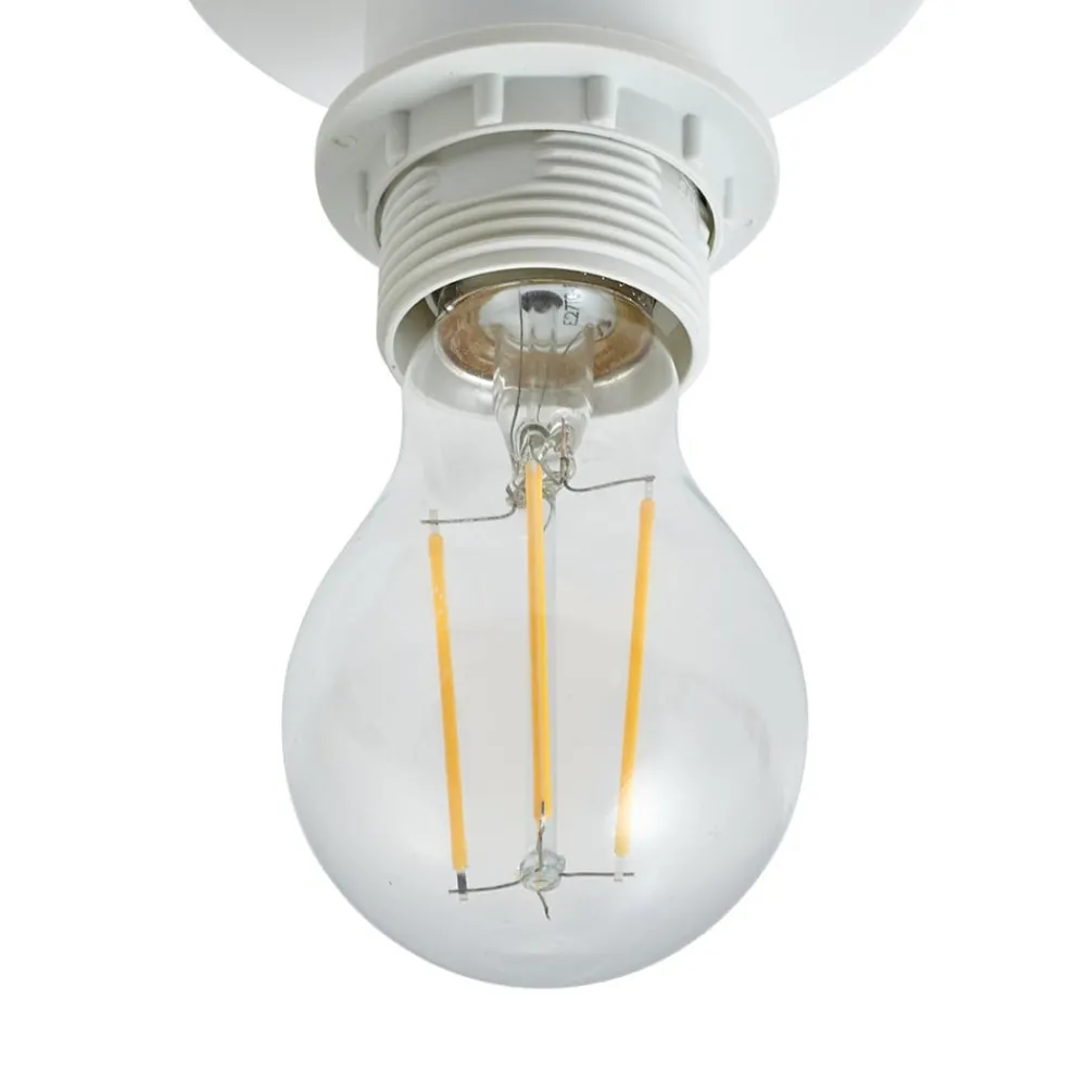 Gang|Loftlamper ^ Lindby Helin loftlampe, hvid, stof, Ø 35 cm