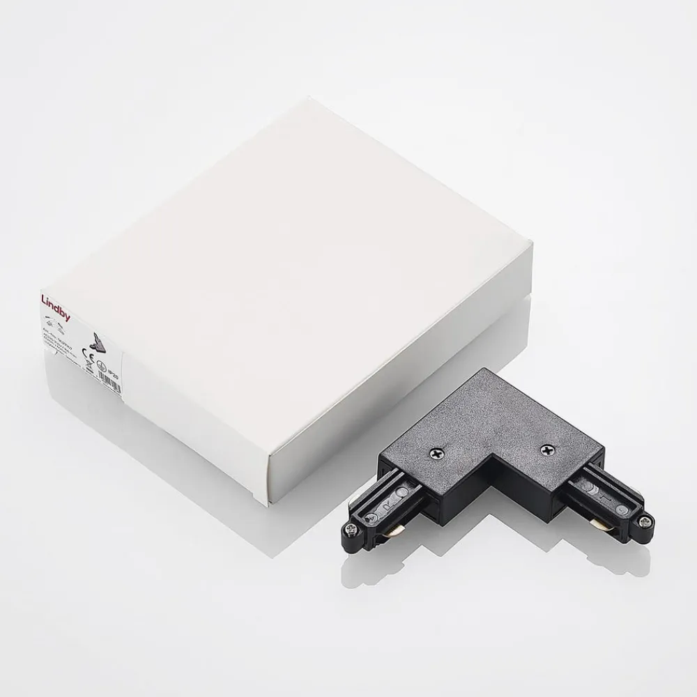 Lindby Skinnesystem > -hjørnestik Linaro, sort, 1-faset system