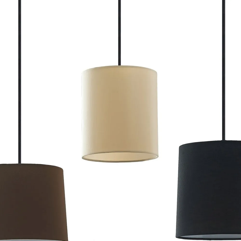 Lindby Pendellamper|Pendellamper > hængelampe Amilia, stof, 5 lyskilder, grå/beige, E27