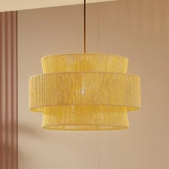 Lindby Pendellamper > hængelampe Anuva, natur, papir, Ø 45 cm