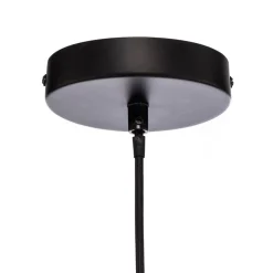 Pendellamper ^ Lindby hængelampe Aurinil, træfarvet, hør, Ø 48cm, E27